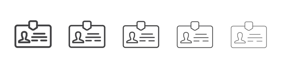 Identification card icon Line graphics illustration symbol