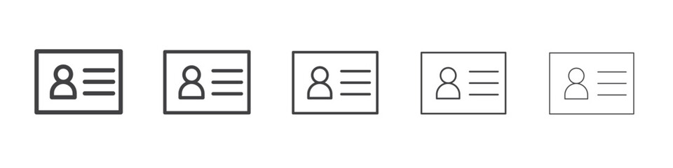 Identification card icon Line graphics illustration symbol