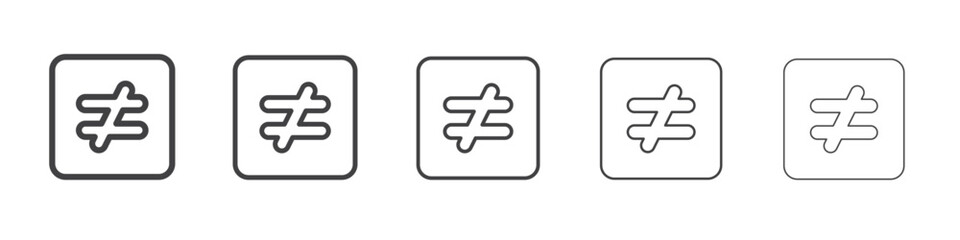 Inequality icon Line graphics illustration symbol