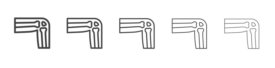 Knee Orthopedic Brace icon Line graphics illustration symbol