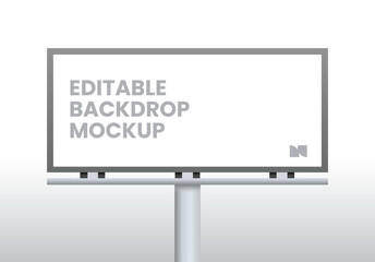 empty hoarding banner display mockup on isolated white background. Display mockup for presentation or exhibition product. Horizontal blank Hoarding template in 1x1 square sizes. © Design