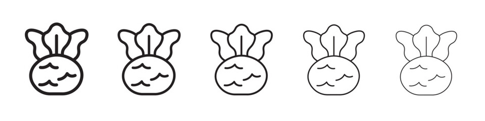 kohlrabi icon Line graphics illustration symbol