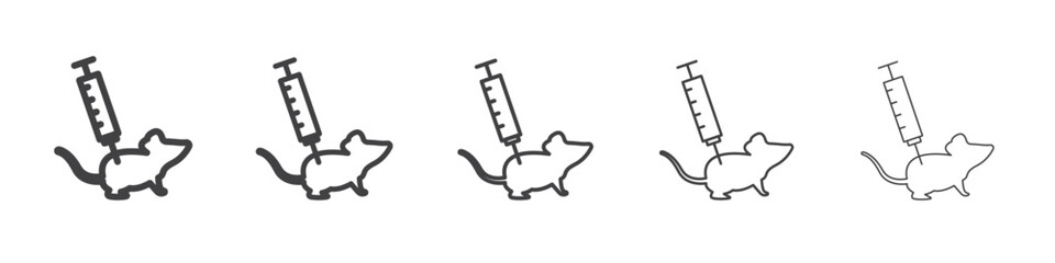 Lab rat experiment icon Line graphics illustration symbol
