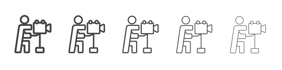 land surveyor icon Line graphics illustration symbol