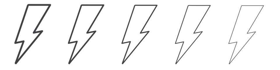 Lightning power charge icon Line graphics illustration symbol