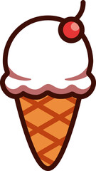 Ice cream with cherry 