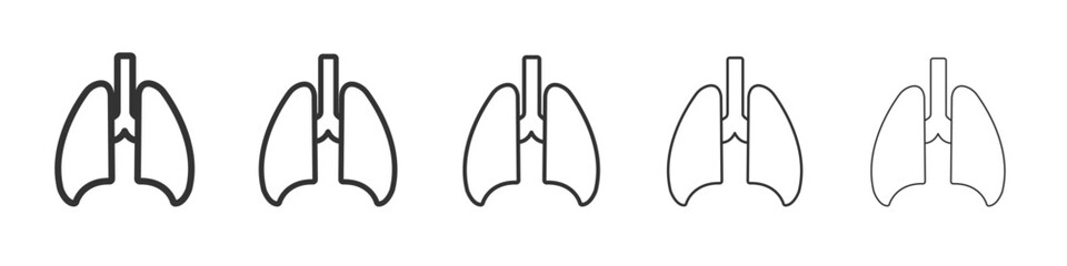 Lungs Icon Line graphics illustration symbol