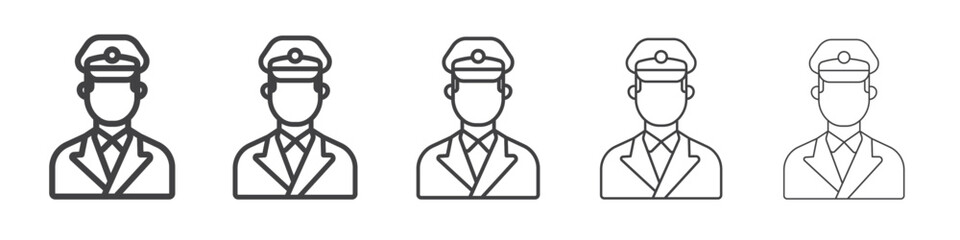 Male chief officer icon Line graphics illustration symbol