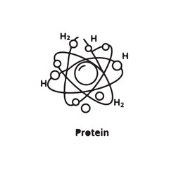 Obraz premium protein editable stroke outline simple vector icon line illustration on white background