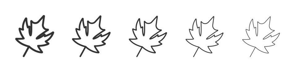 Maple leaf icon Line graphics illustration symbol