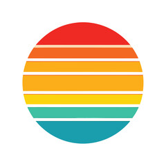 retro vintage sunset striped white background 3