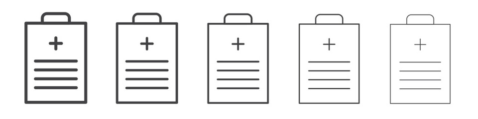 Medical report icon Line graphics illustration symbol