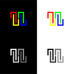 letter z  double z with RGB color logo