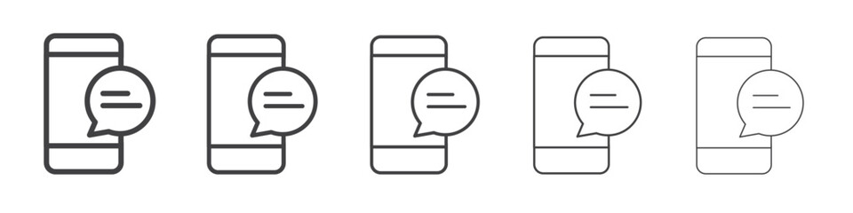 Message phone icon Line graphics illustration symbol