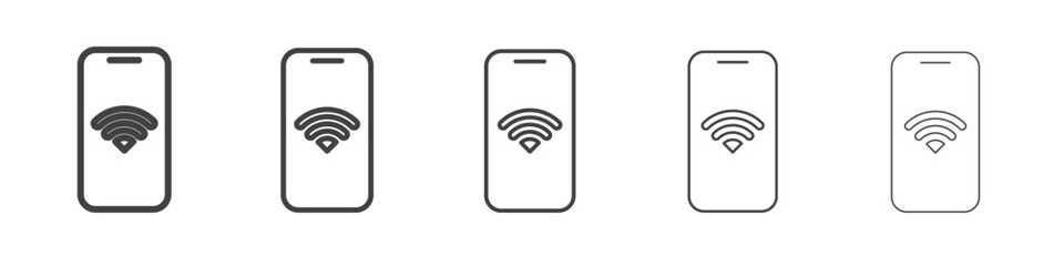 Mobile Internet icon Line graphics illustration symbol