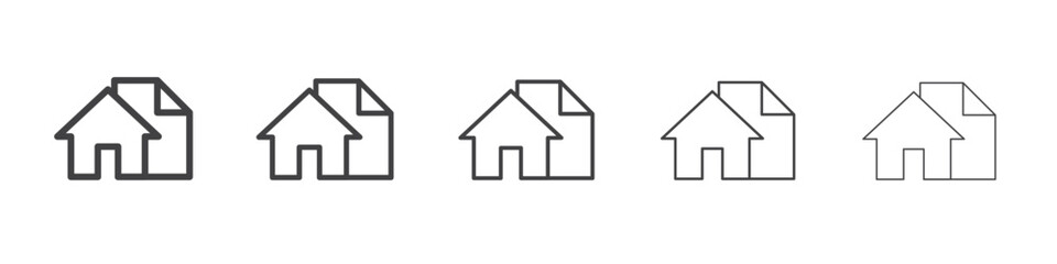 Mortgage loan icon Line graphics illustration symbol