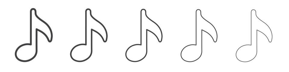 music note icon Line graphics illustration symbol