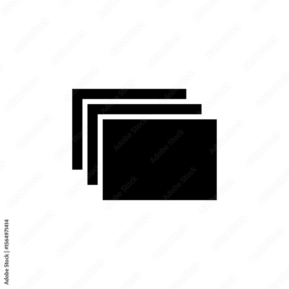 Poster stacked layers, favourite overlay layer solid flat vector icon isolated on white background.