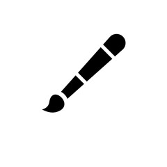 Art Paint Brush, Artist Paintbrush Solid Flat Vector Icon Isolated on White Background.