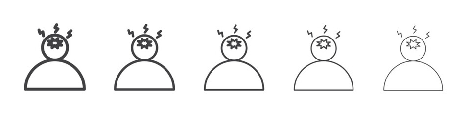 Nervous breakdown icon Line graphics illustration symbol