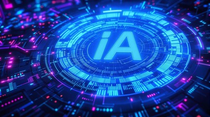 Obraz premium Symbole holographique d'agent IA – développement de l'intelligence artificielle en France