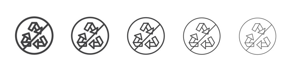 Non Recyclable icon Line graphics illustration symbol