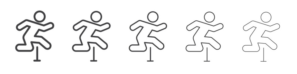 Obstacle race icon Line graphics illustration symbol