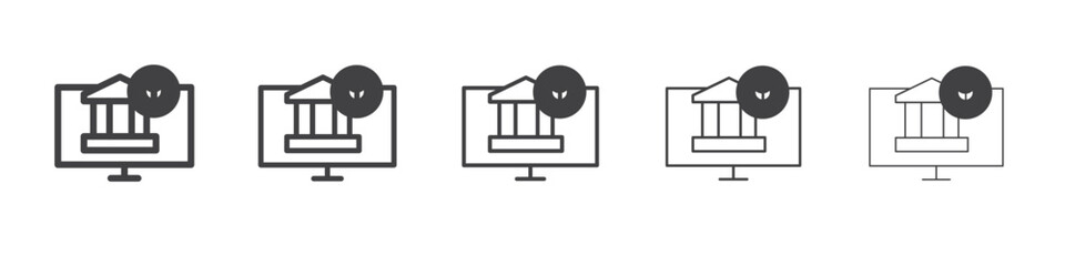 Official information online icon Line graphics illustration symbol