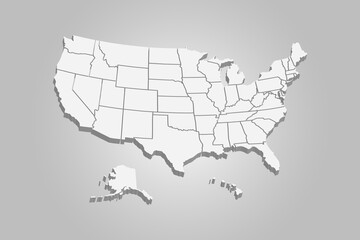 3D Map of United state of america