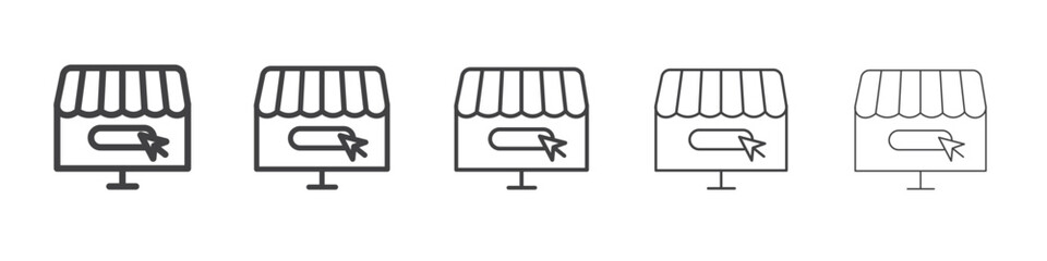 Online fabric shop line icon Line graphics illustration symbol