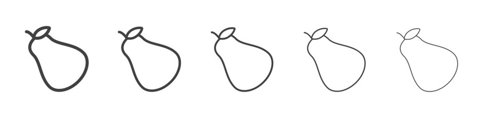Pear icon Line graphics illustration symbol