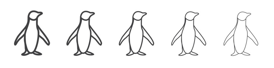 Penguin icon Line graphics illustration symbol