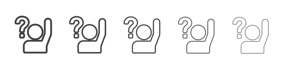 Person asking question icon Line graphics illustration symbol