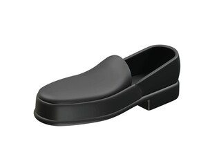 Black Leather Loafer Shoe for Men icon 3d rendering illustration