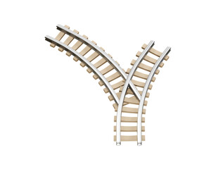 Railway Tracks icon 3d rendering illustration