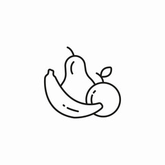 fresh fruit assortment icon sign vector