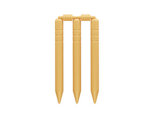 Cricket Wicket Stumps icon 3d rendering illustration render