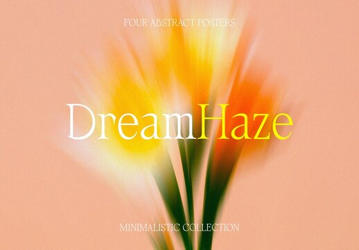 Haze Abstract Flower Posters