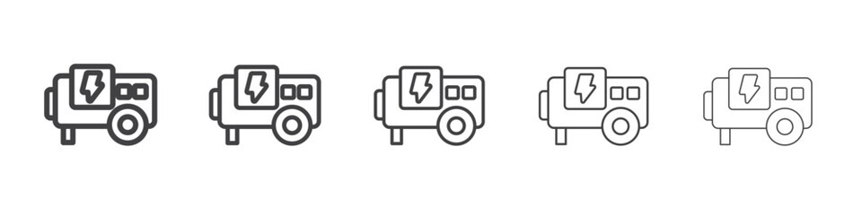 Portable power generator icon Line graphics illustration symbol