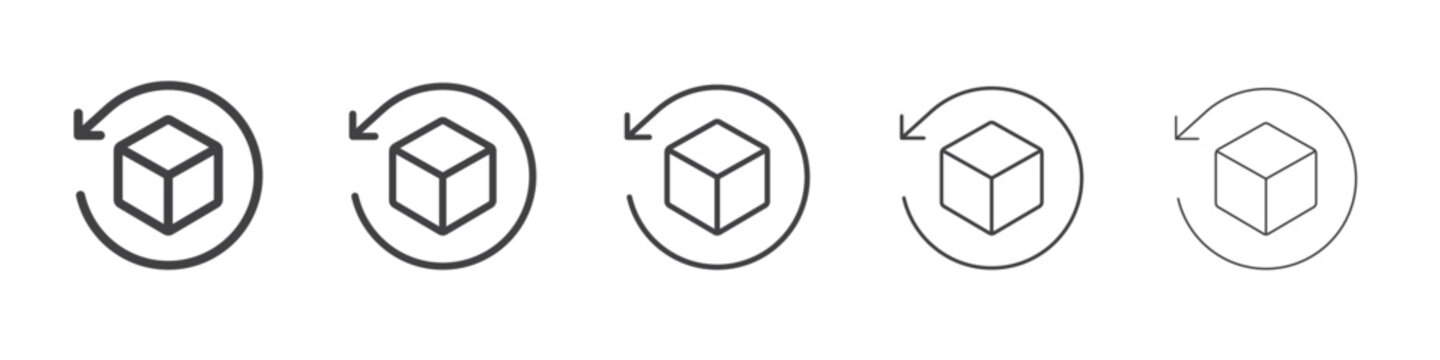 product return Box icon Line graphics illustration symbol