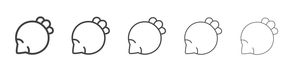 radish icon Line graphics illustration symbol