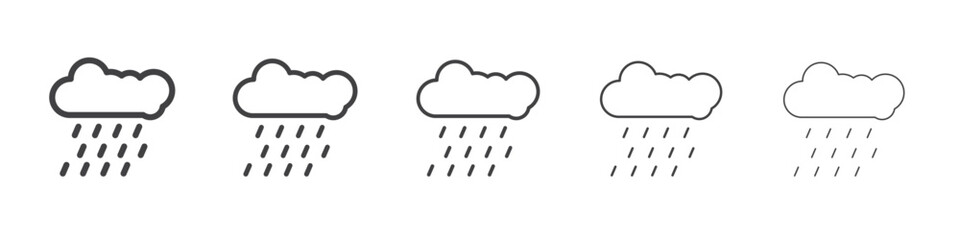 Rainy weather icon Line graphics illustration symbol