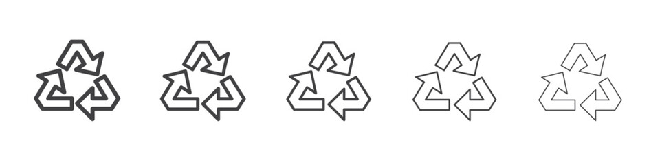 Recycle icon Line graphics illustration symbol
