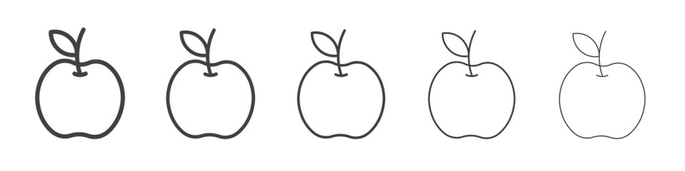Red apple icon Line graphics illustration symbol
