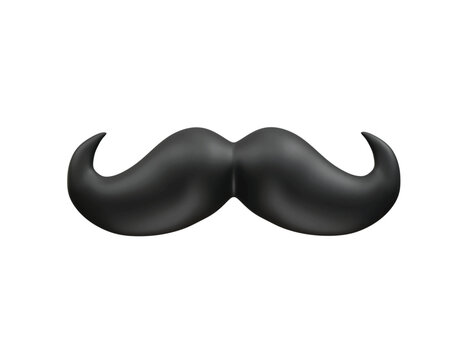 Mustache icon 3d rendering illustration