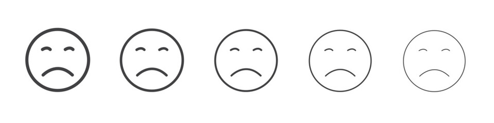 Regret expression icon Line graphics illustration symbol
