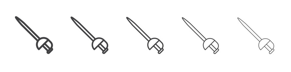 sabre icon Line graphics illustration symbol