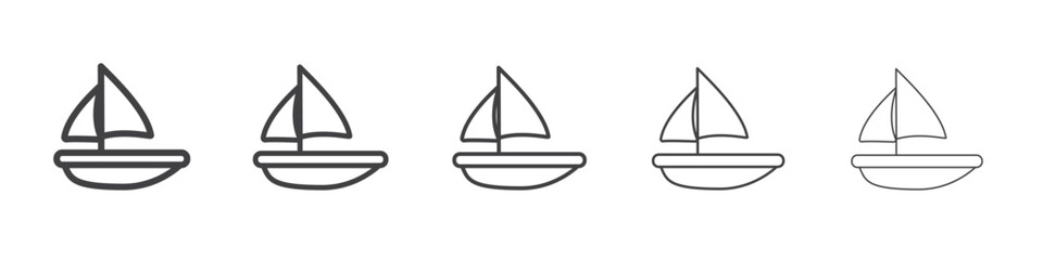 Sailboat icon Line graphics illustration symbol