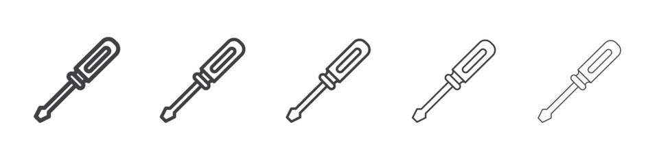 Screwdriver icon Line graphics illustration symbol