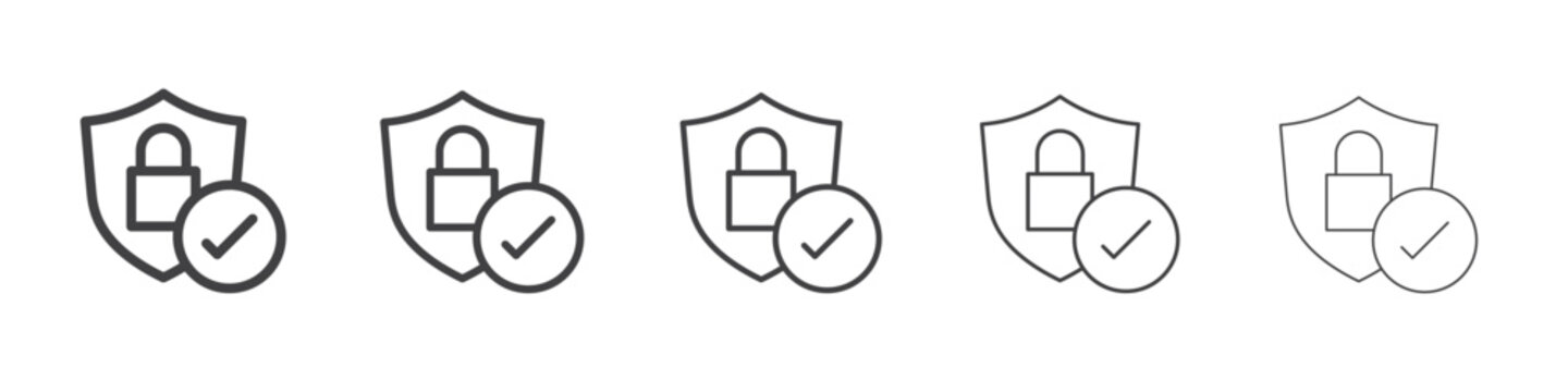 secure checkout icon Line graphics illustration symbol